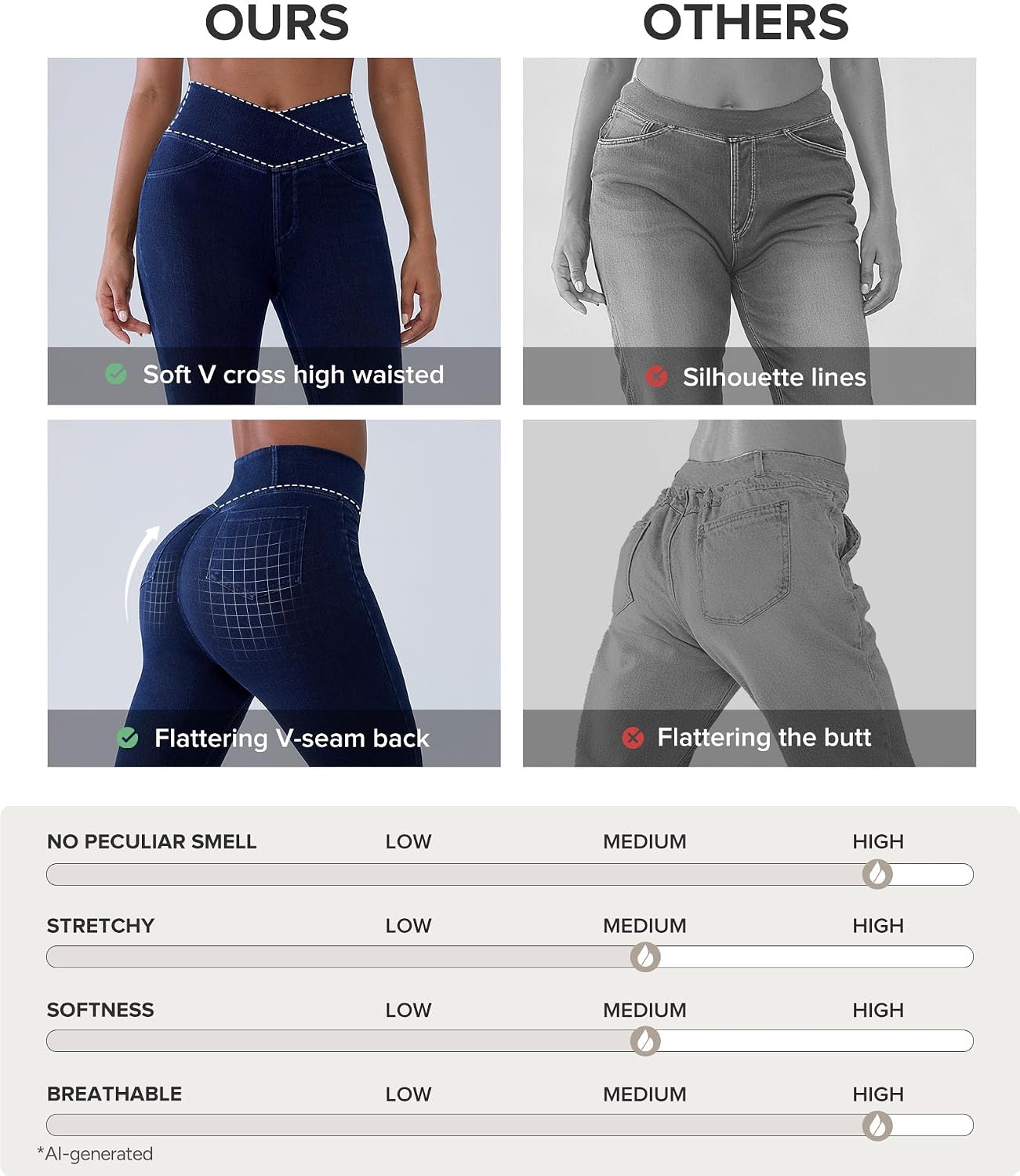 BRXL Skinny Jeans for Women High Waisted Jegging Denim Legging with Pockets