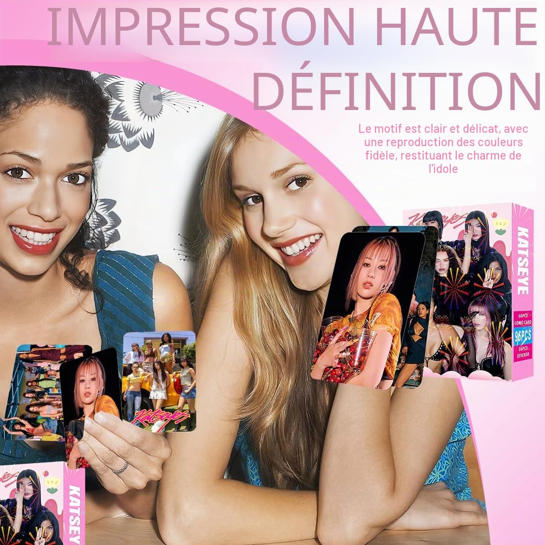 96 Pièces Cartes Photos KATSEYE Variées, KATSEYE Collection de Photocards pour Fans, Idées Cadeaux pour Ados, Collection Complète de Membres de Groupe, pour Déco et Échange