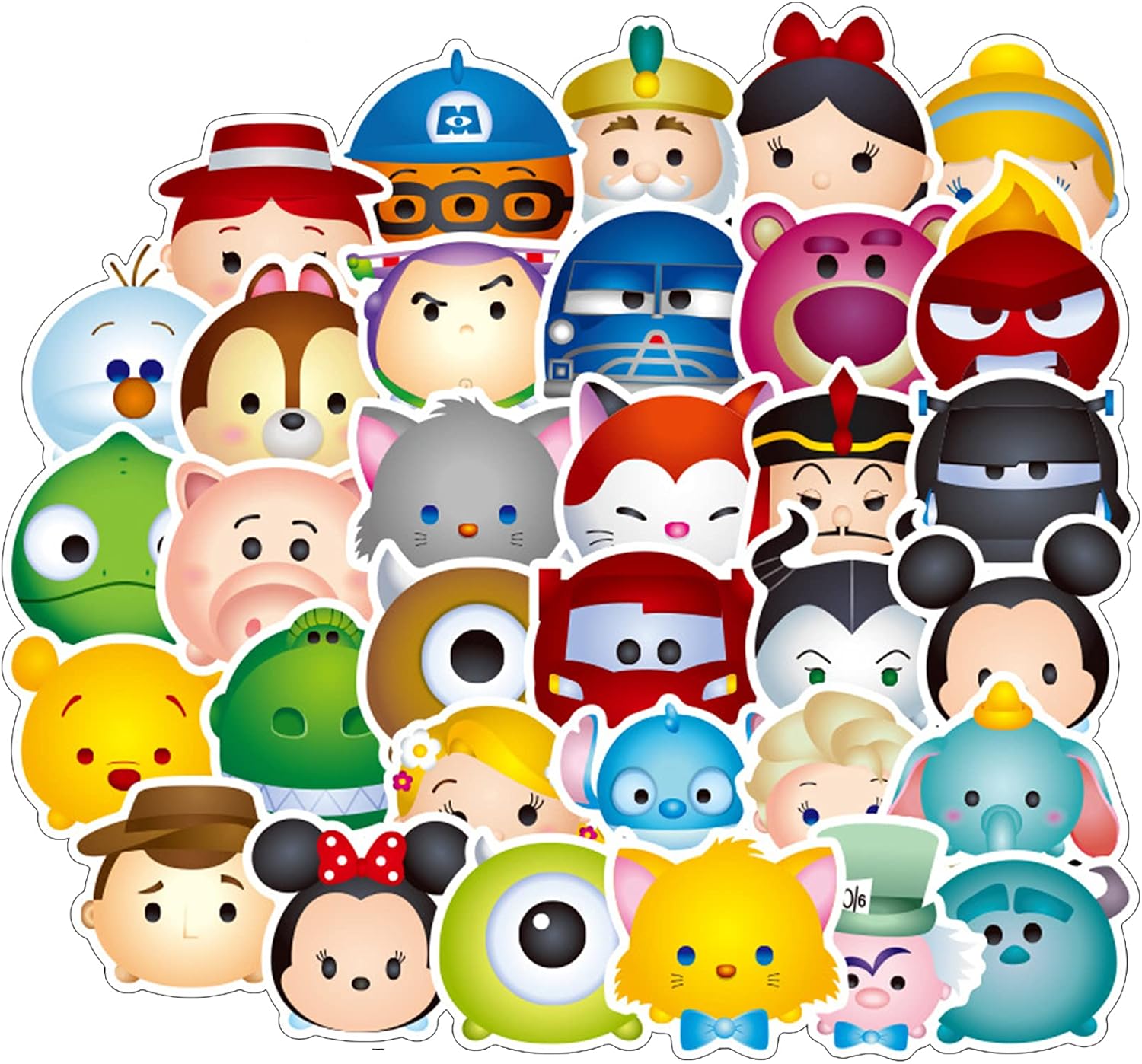 50Pcs Disney Cartoon Characters Theme Waterproof Stickers for Laptop Cellphone Water Bottle Skateboard Luggage Car Bumper JJKT
