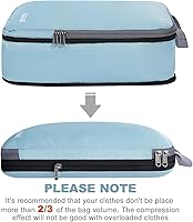 Vista 69 de BAGAIL 4 juegos/6 juegos/8 cubos de compresión para embalaje, accesorios de viaje, organizadores de embalaje expandibles (malla cuadrada, 06-beige)