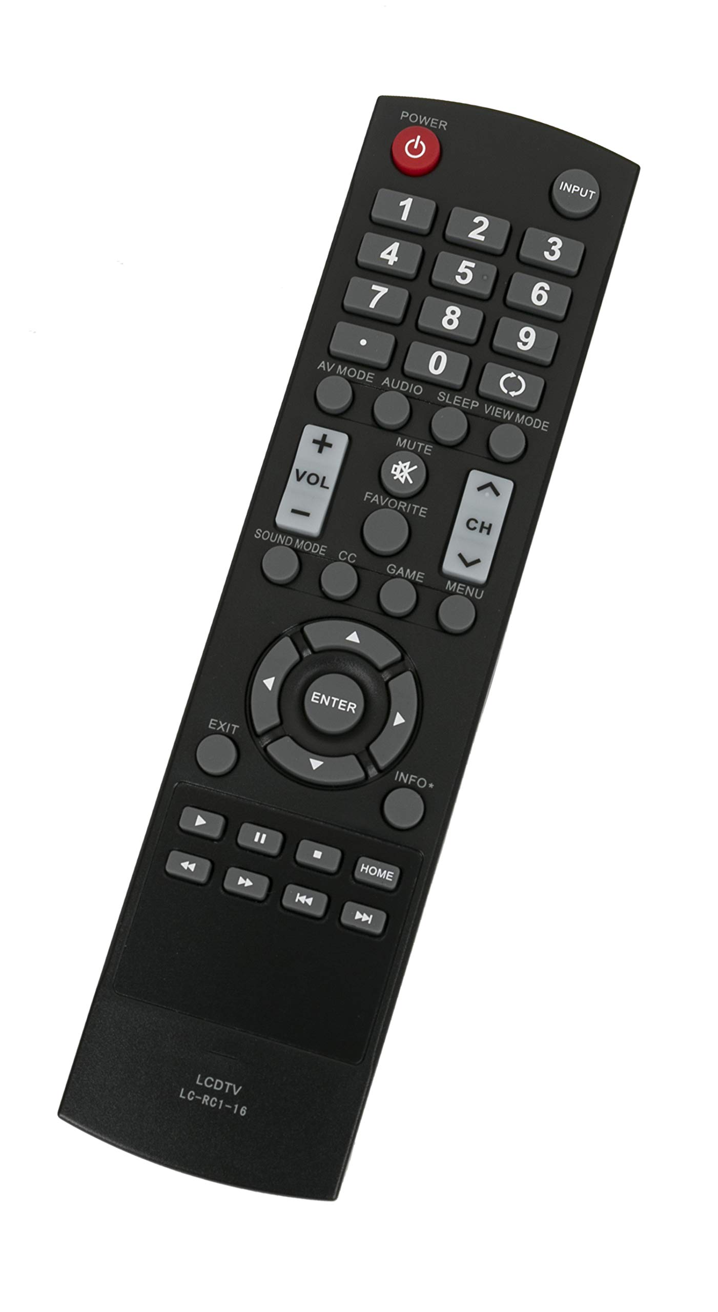 Télécommande AULCMEET GJ210 De Remplacement Pour TV Sharp (modèles LC-19S7E, LC-32SH7E, Etc.)
