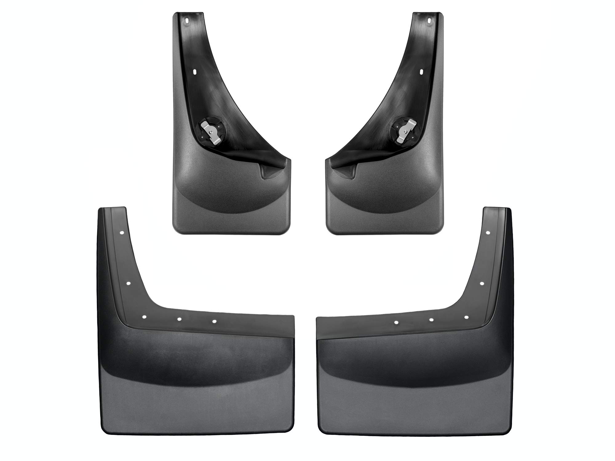 WeatherTech Custom No Drill Splash Guard MudFlaps for Ford Super Duty - Front & Rear Set (110001-120029), Black