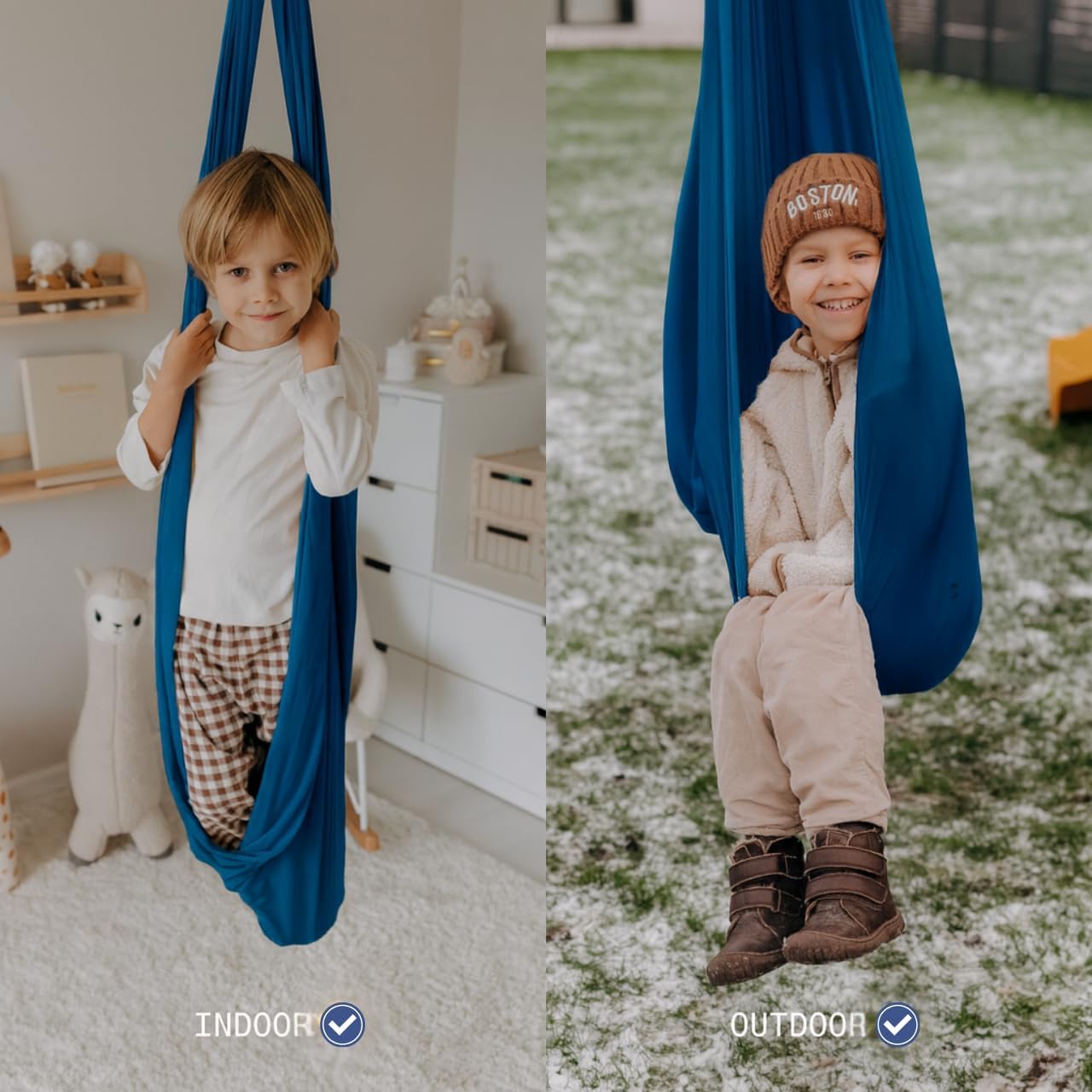 Sensory Swing for Kids & Adults (300 lb Capacity) - Indoor & Outdoor Therapy Swing - Soft Calming Hug Effect for ADHD, Autism & Sensory Seekers - Hardware Included