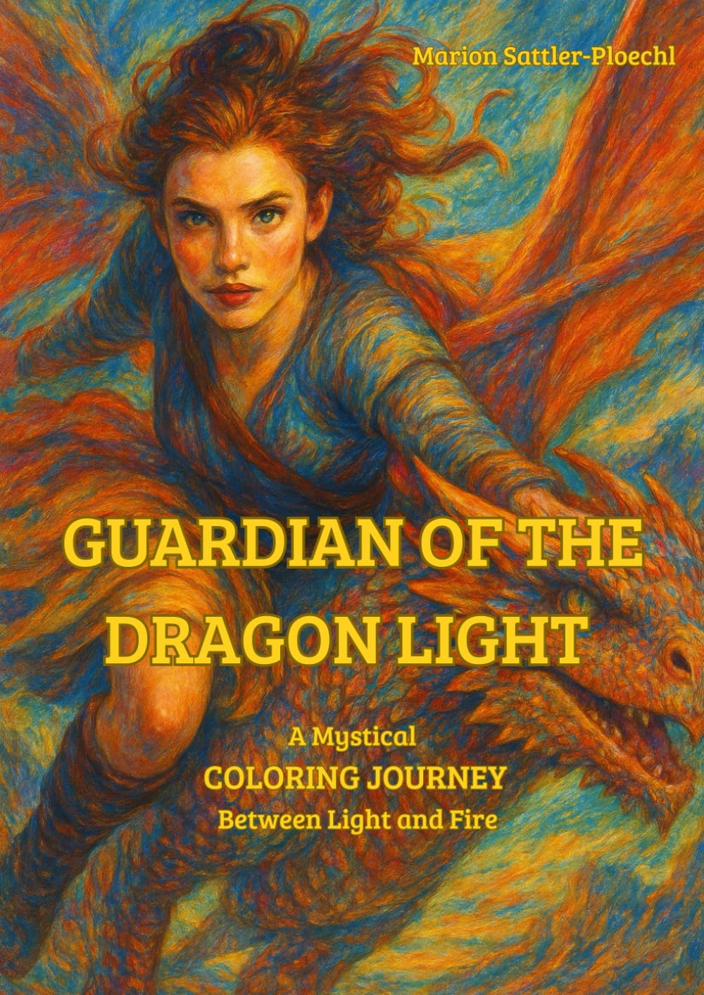 Guardian of the dragon light: A Mystical Coloring Journey Between Light and Fire