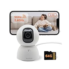 Sensforge Indoor Pan-Tilt Security Camera with SD Card for pet/Kid/Home, 24/7 Recording, 5G/2.4G Wi-Fi, 2.5K Video and Image - Free Human Motion Pet Detection, NO Monthly fee