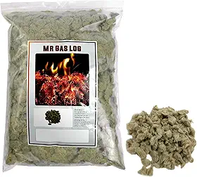 Lã de Rocha para Lenha A Gás, 340G de Brasas Incandescentes para Conjuntos de Lenha A Gás Ventilados, Lareiras A Gás Natural, Fogueiras e Fogões. Adiciona Brilho.