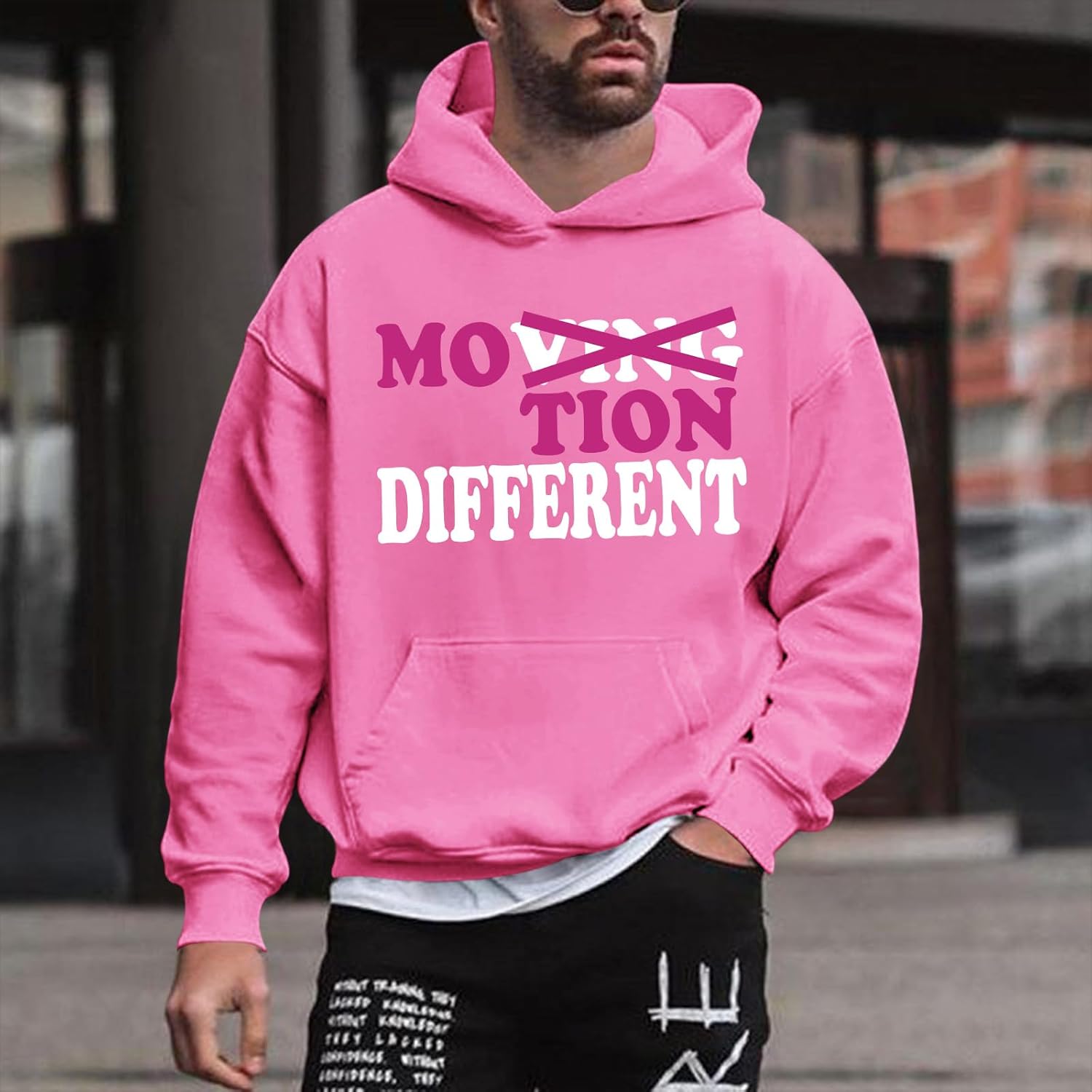 Oversized Hoodie for Men Streetwear Inspirational Letter Print Hoodies with Pockets Graphic Sweatshirts Fleece Tops - Image 5