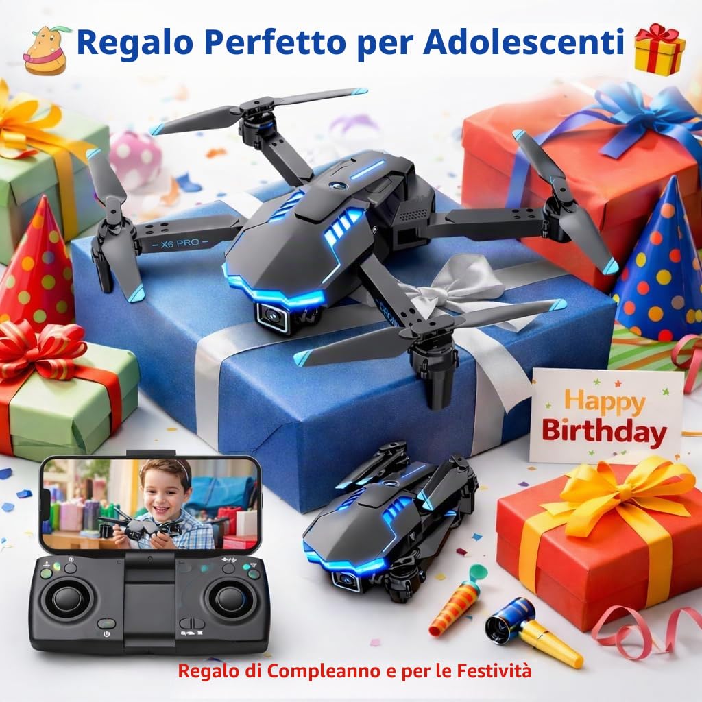 Drone con Telecamera 1080P per Bambini Giocattoli Regalo per Bambini | Mini FPV Droni con Motore Brushless/35min di Volo/Avvio One-Key/Controllo Gesto, Regalo per Bambini compleanni Natale