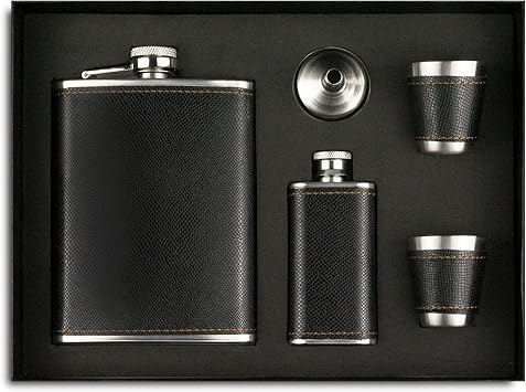 Hip Flask Set Stainless Steel Flask of Gifts for Men 8OZ Bar Party Camping Barbecue Portable Pocket Flask
