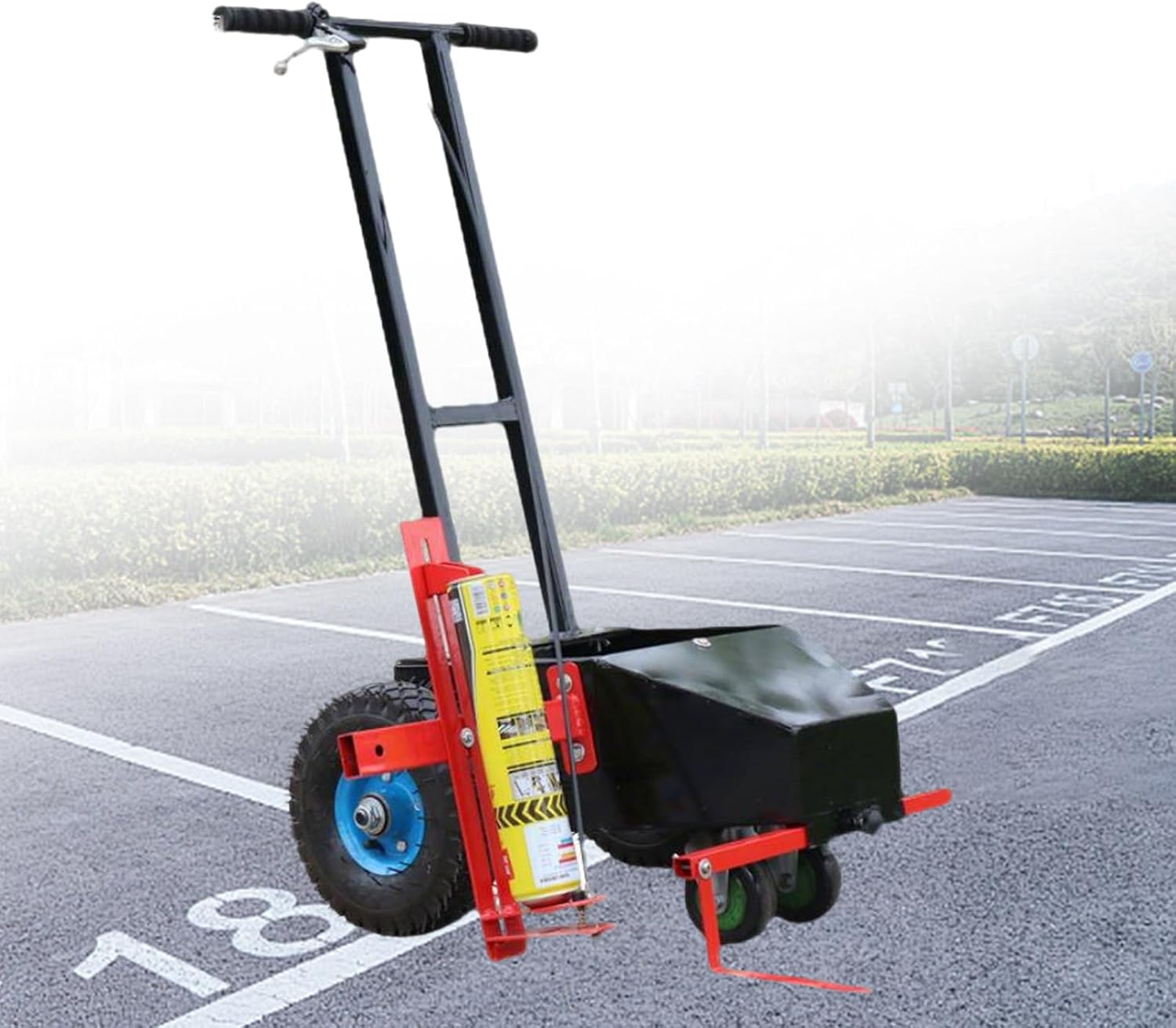 Striping Line Marking Machine, 4-Wheel, Heavy Duty Striping Line Machine with 2-7 inch Adjustable Width, Make Clear Edge Line for Roads, Parking Lots, Sports Field A-Windproof