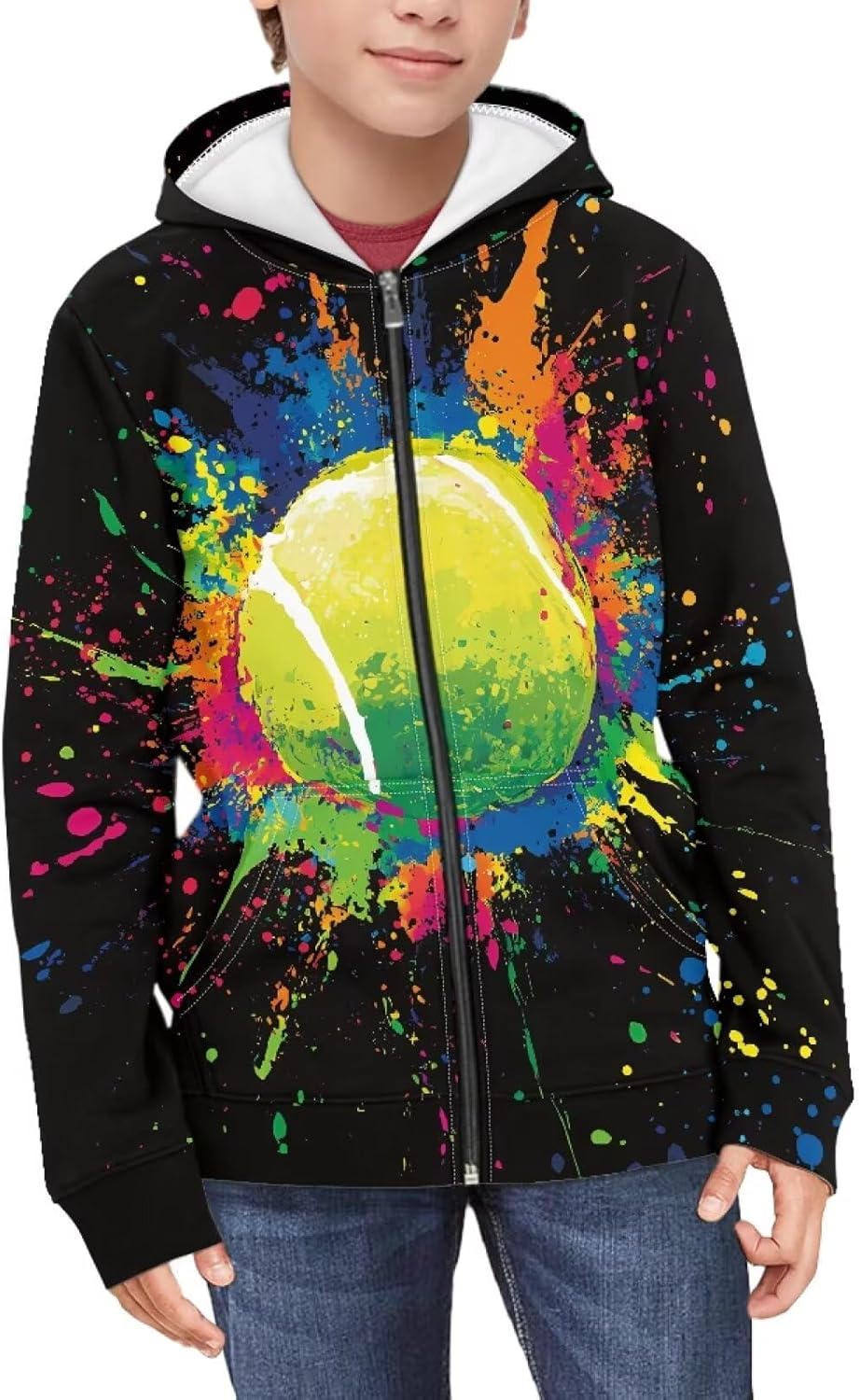 Biyejit Kids Zip Up Hoodies for Boys Girls 6-16 Hooded Sweatshirt with Pocket Long Sleeve Jacket