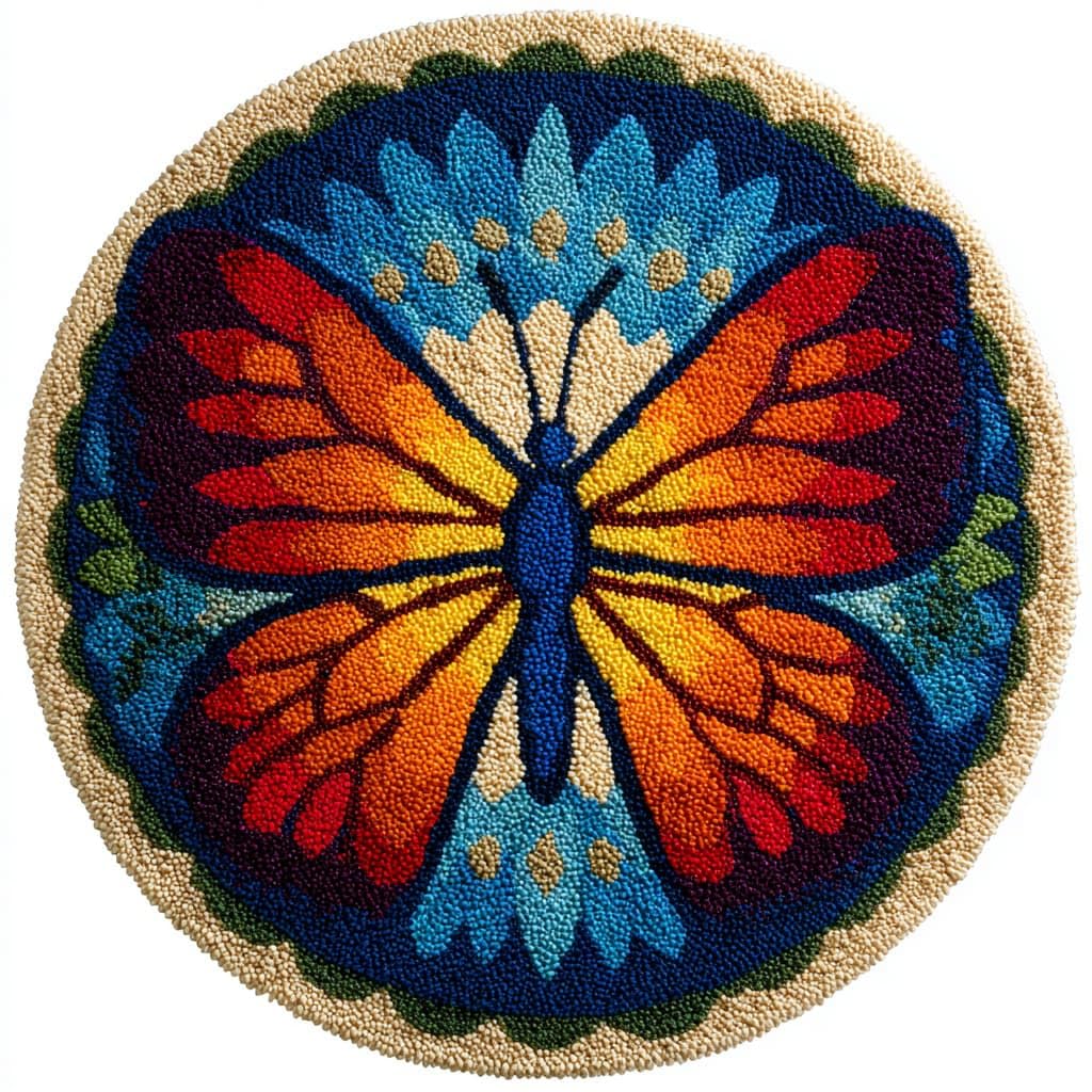AMBATTERY Latch Hook Rug Kit Latch Hook Kits,Animals Butterfly