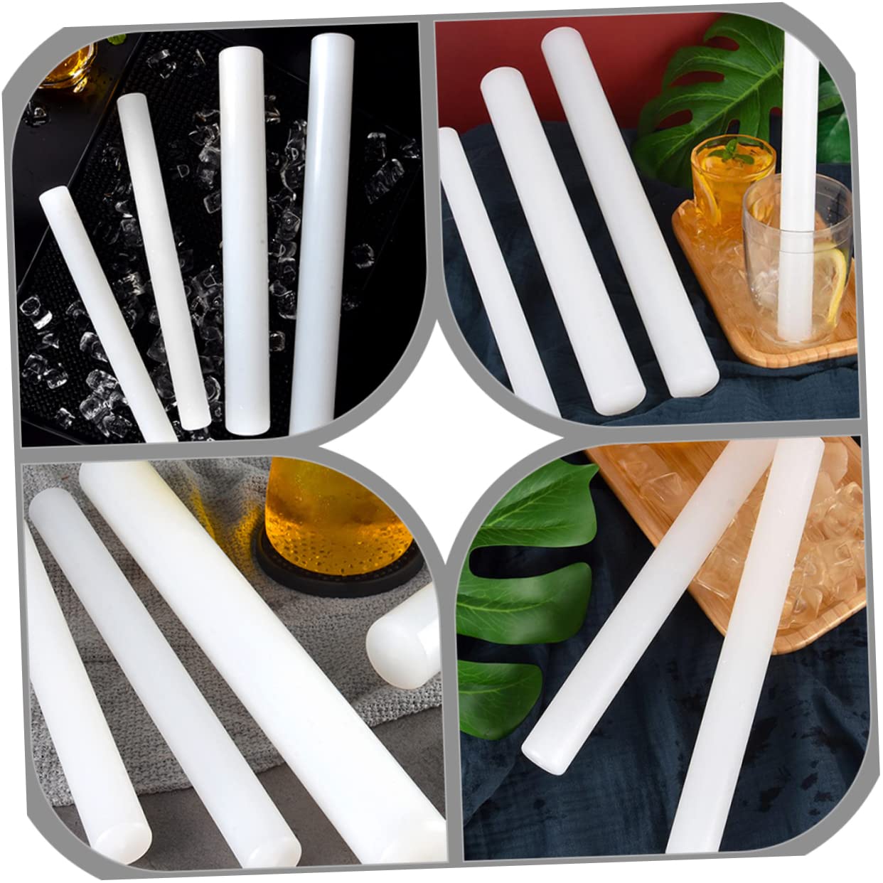 GRIRIW Ice Hammer Bartender Muddler Bar Pestle Bar Rod Cocktail Crusher Lemon Juicer Pressing Rod Cocktail Muddler Fruit Muddler Grinding Rod Whiskey Muddler Bar Muddler Stick Pp White