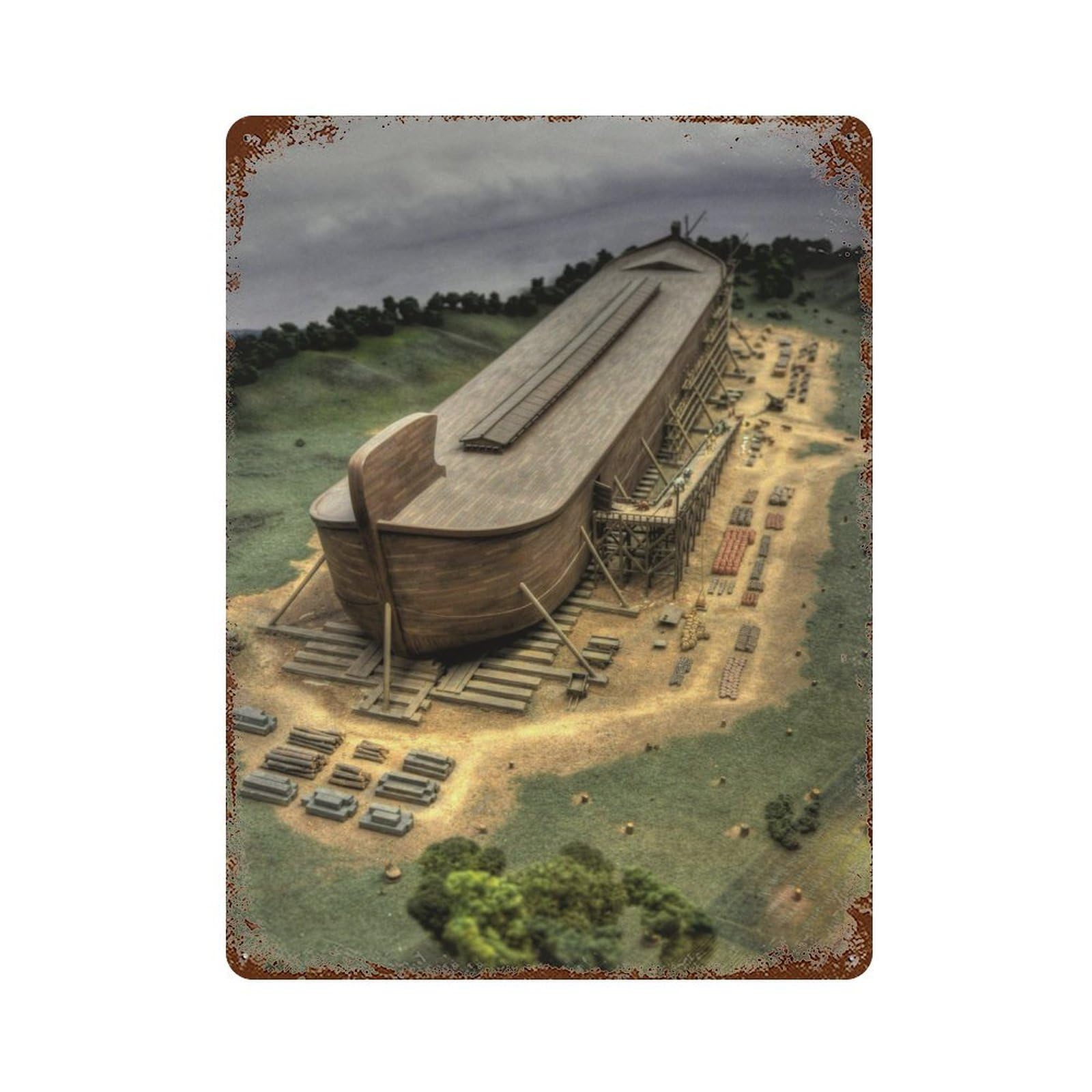 xiaoxiaoshen Noah's Ark The Last Days Christ Salvation Wall Decor Art Metal Tin Poster Modern Home Decor Art Home Bar Shop Decorations Vintage Sign 40x30cm