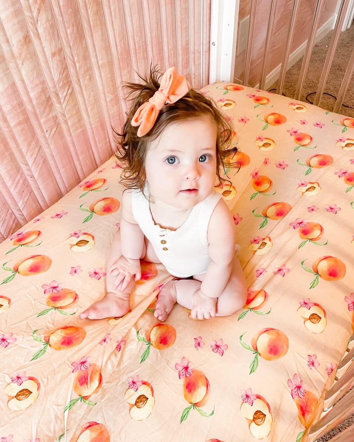 immispace - Ultra Soft Muslin Crib Sheet | 30% Organic Cotton + 70% Rayon | Fit Standard Crib Mattress 52" x 28" | Machine Washable Girls & Boys | Newborns & Infants Gifts (Fire Truck)