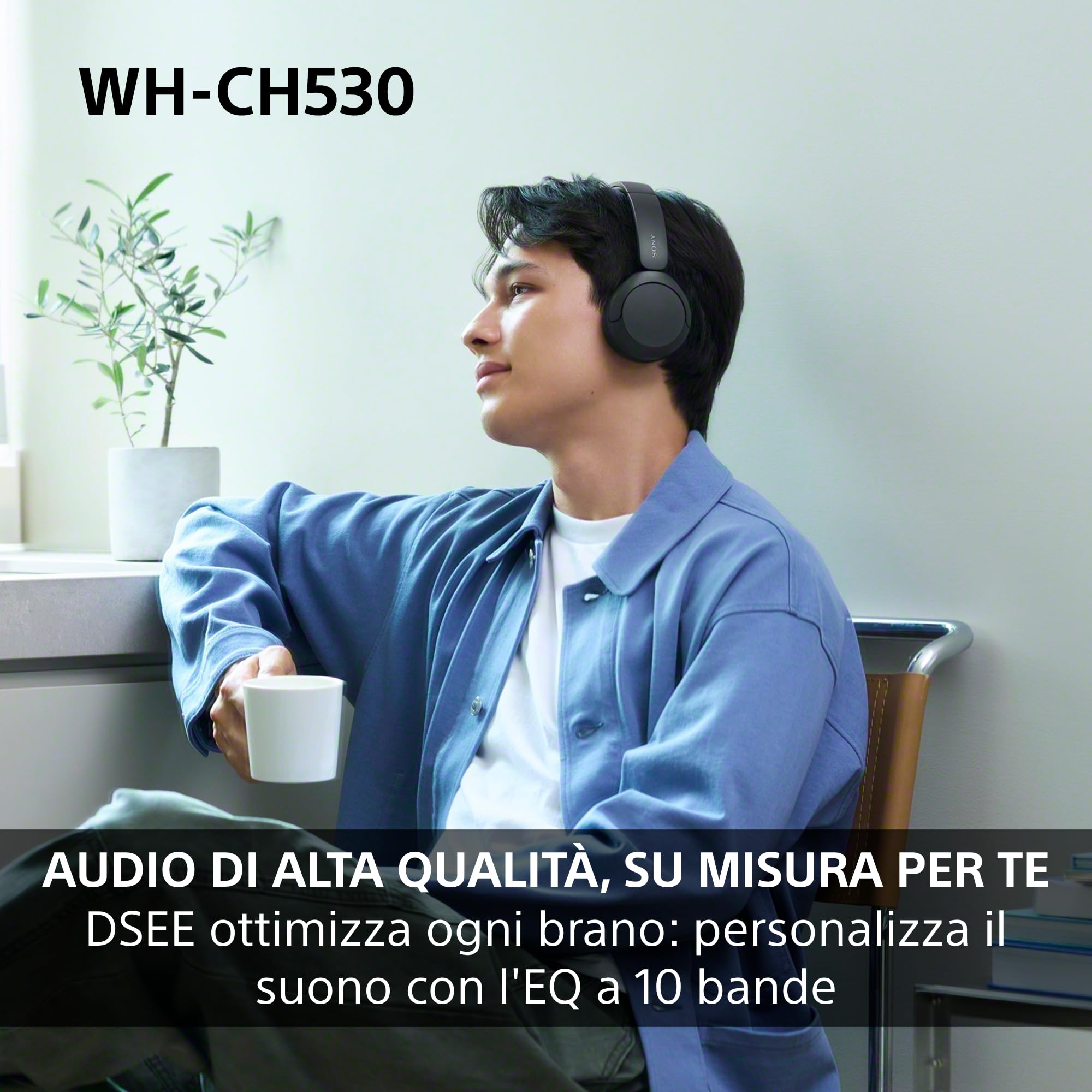 Sony WH-CH530 Cuffie Bluetooth Wireless - Nero