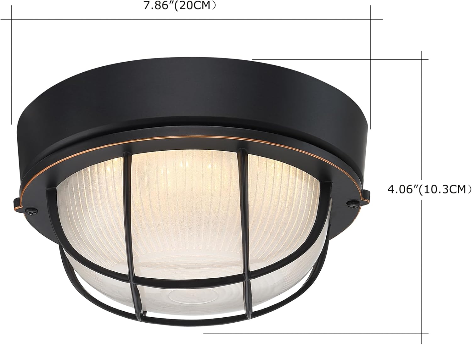 8" Round Bulkhead LED Light Oil Rubbed Bronze - Nautical Outdoor Wall Light 3000K, 1500LM, 15W, Waterproof, Rust-Proof, Industrial Farmhouse Oil Rubbed Bronze Bulkhead Light