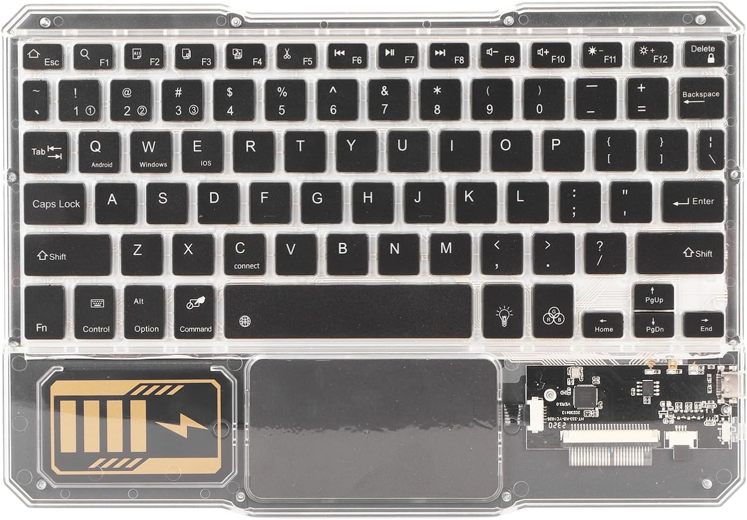 Zunate Universal Wireless Keyboard for PC/Tablet/iOS/Android - Ultra Slim Rechargeable RGB Backlit Keyboard with USB Dongle - compatible with /Tablet Devices