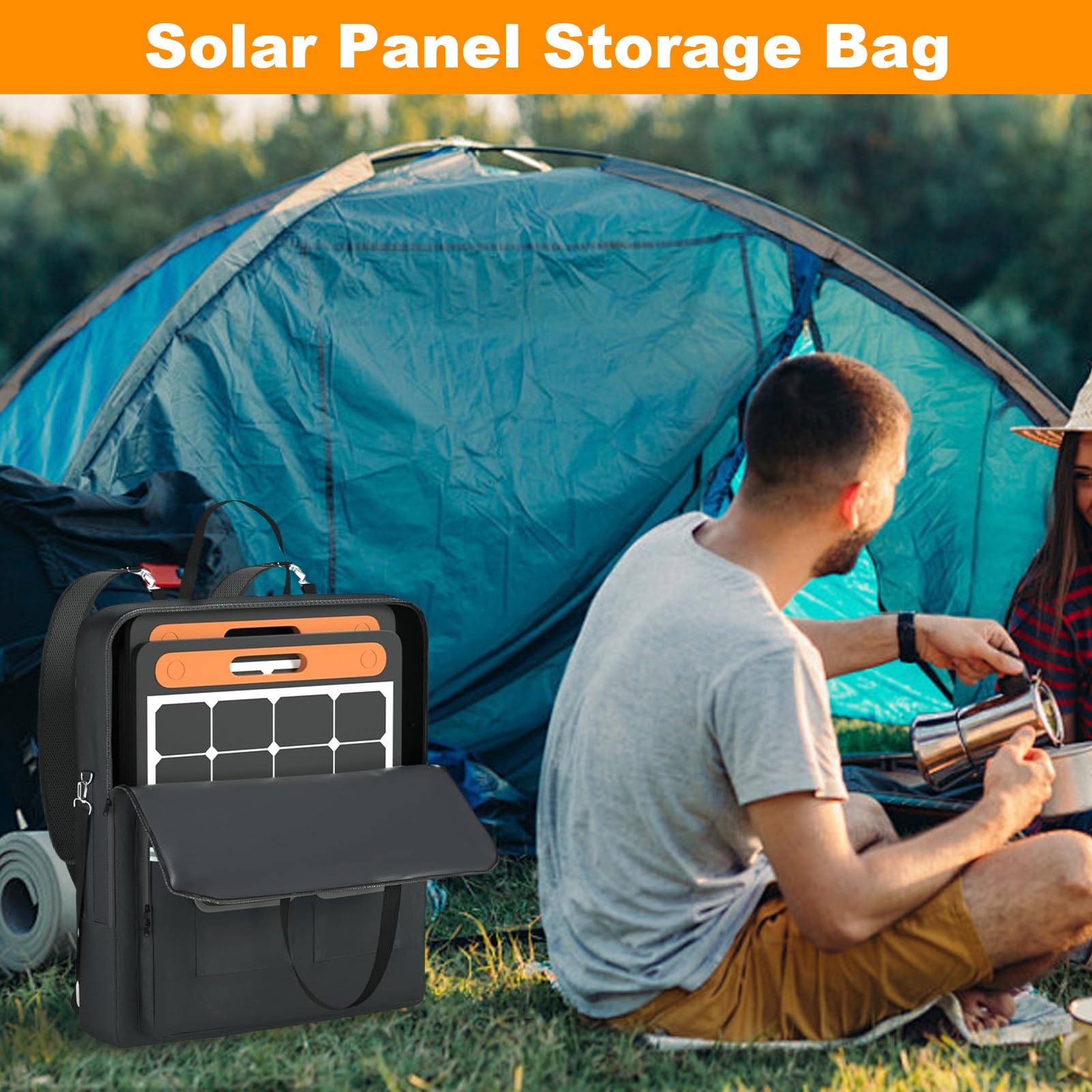 Bolsa para Paneles Solares de Exterior Bolsa de Viaje de Doble Capa para | Protector Resistente con Correa Ajustable para Camping, Senderismo y Montañismo