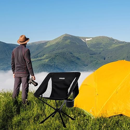 Miniatura 2 de Silla de camping portátil ligera, silla de camping plegable para adultos, soporta hasta 300 libras con soporte para tazas, bolsa de almacenamiento