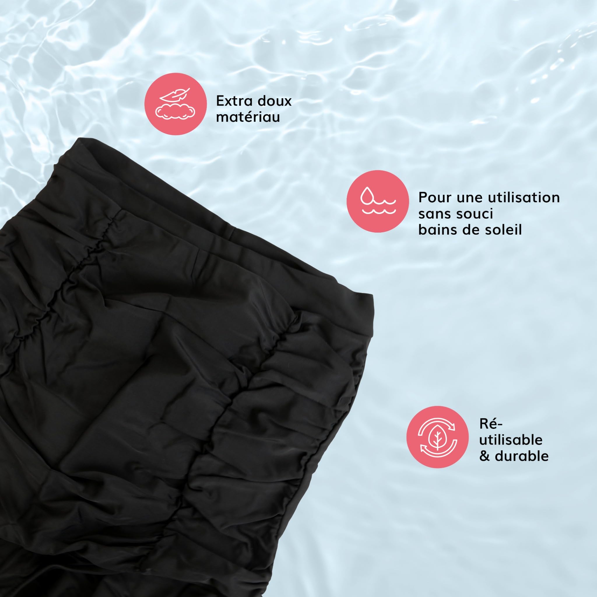 MYLILY Culotte de Bain Gainante Femme | Taille Haute Ventre Plat | Effet Gainant avec Fronces | pour Piscine, Plage & Vacances d'Été | Oeko-TEX, Extra Doux, Végan