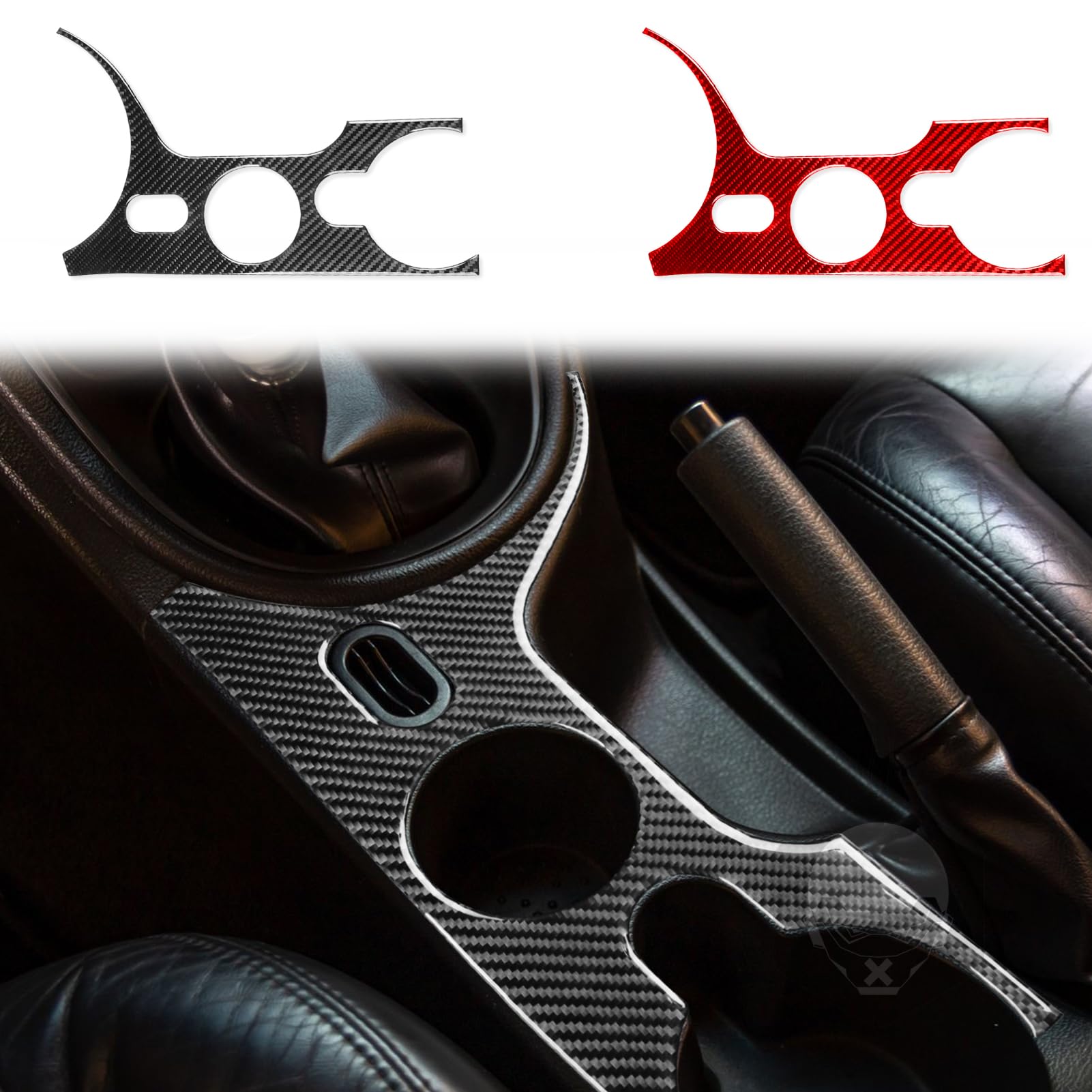 Carbon Fiber Center Console Trim For Ford Mustang (2010-2014) - Gear Shift Panel & Cup Holder Cover 1 thumbnail image