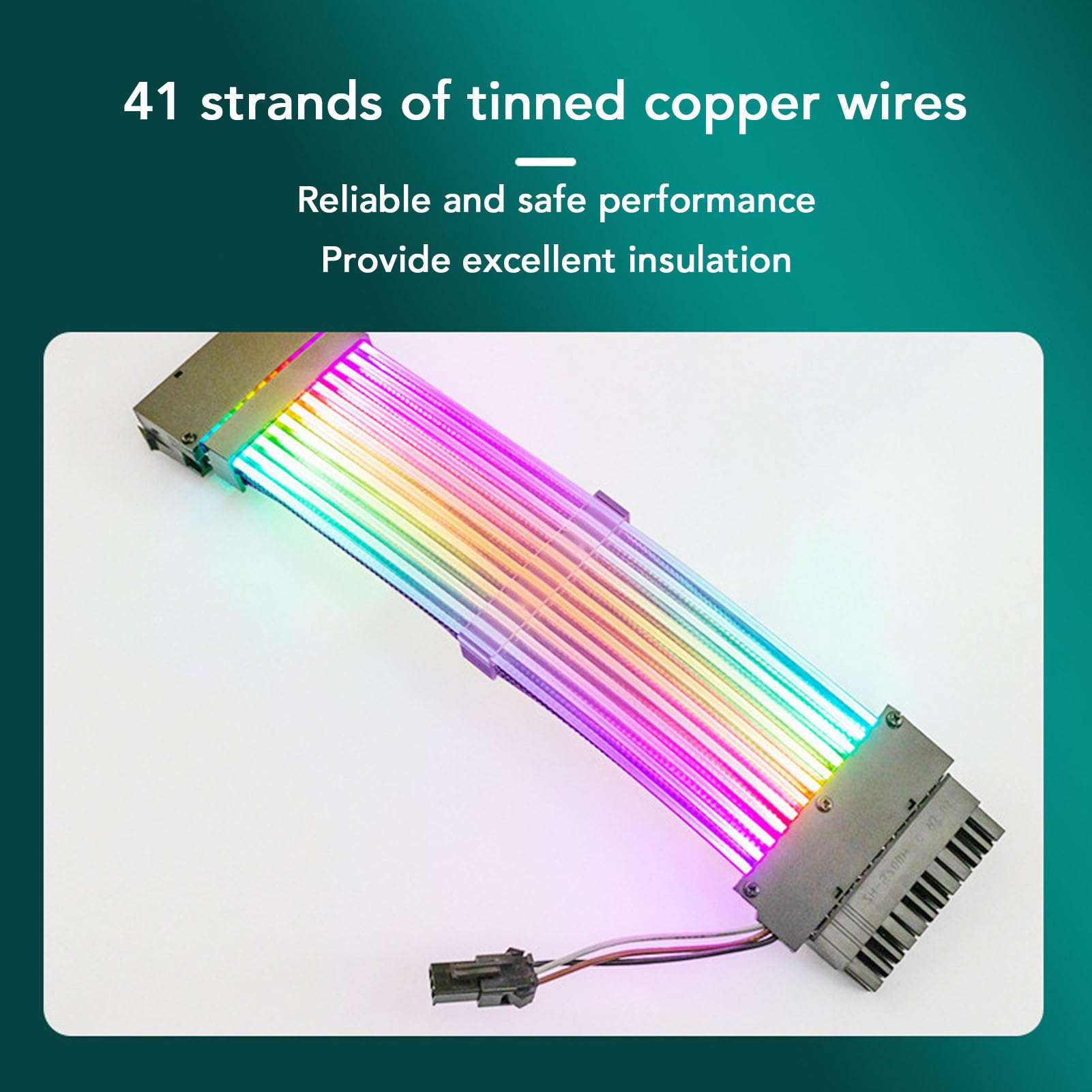 Garsent ARGB Power Extension Kabel, 24 Pin Bunte Beleuchtung Synchron ärmel Kabel für Computer Gehäuse, 41 Stück Kupferdraht, aus Gezeichnete Leitfähig Keit, Plug and Play