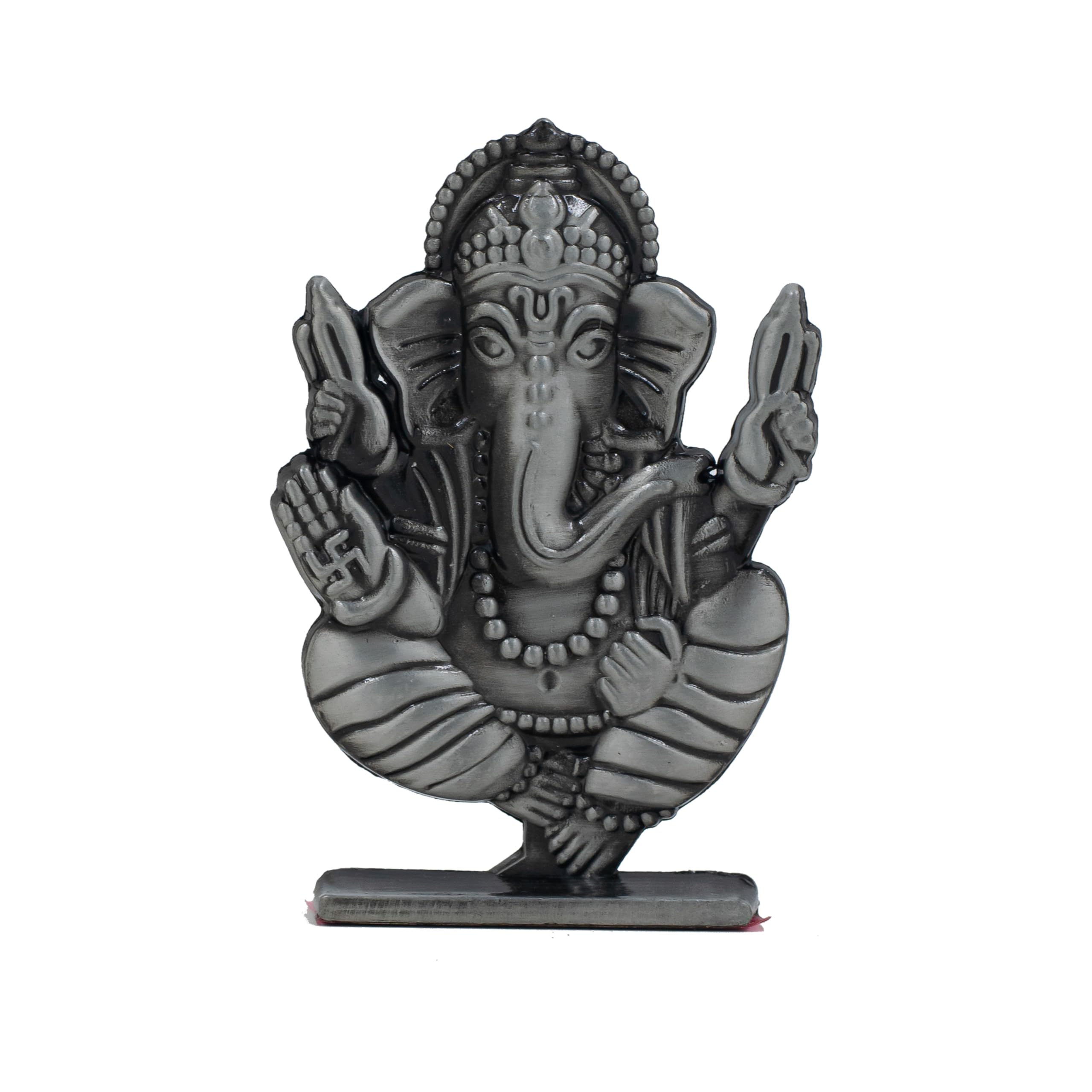 ringzinnie Ganesha Idol for Car Dashboard & Home Temple - Exquisite Ganpati Statue for Good Luck & Fortune (Grey)