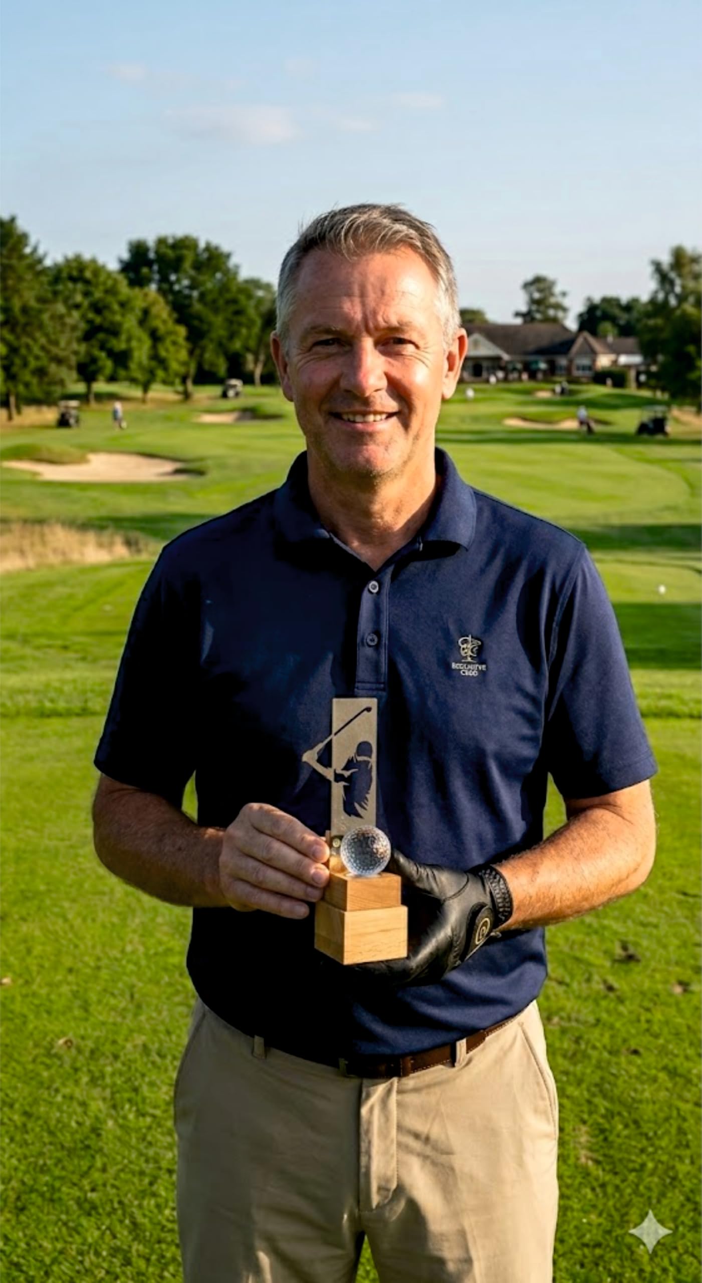 Trofeo Golf PERSONALIZADO premio metálico con bola pelota de cristal para Golfista