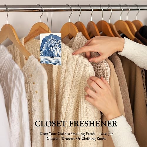 Miniatura 4 de Accesorios florales azules para mujer, ambientador floral retro de North Town para colgar 3 piezas para autos, armario, cajón, libros, baño,