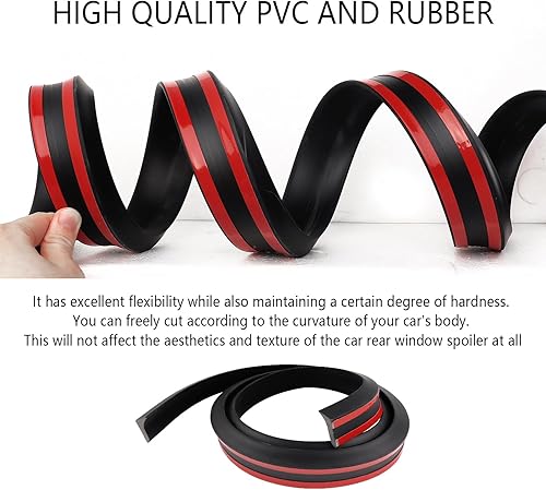 Miniatura 3 de Spoilers para automóviles, alerón reflectante de fibra de carbono de 4.9 pies para decoración de automóvil, tira universal de goma sin perforaciones