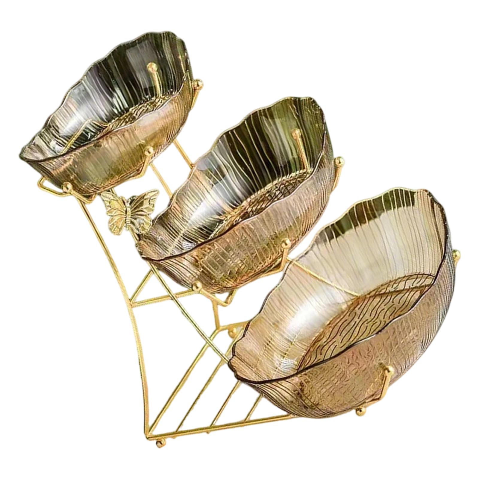 JSGHGDF Serving Platters for Fruits Pastries Snacks 3 Tiers Metal Dessert Elegant Multifunctional Fruit Bowl Outdoor Outdoor Meal Tray