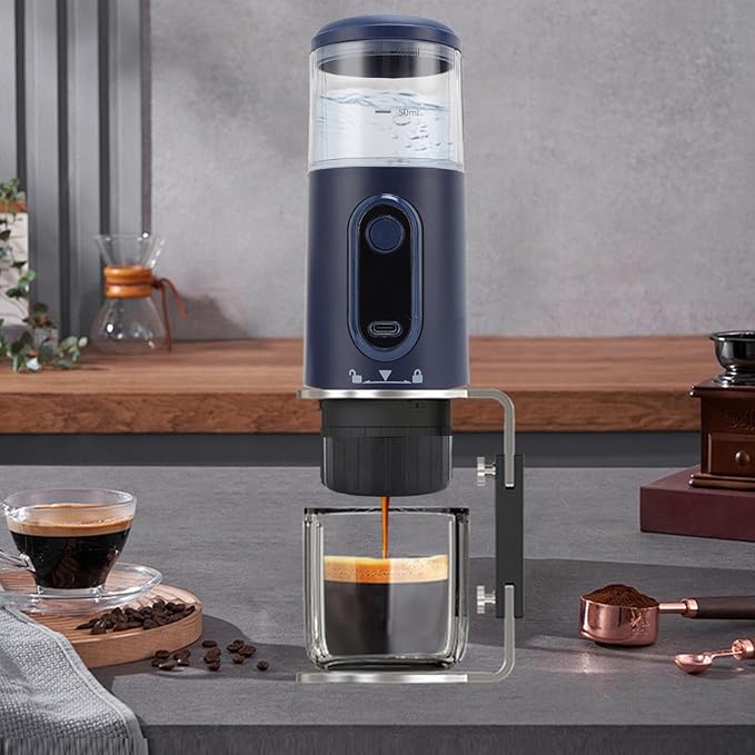 Cafetera Portátil con Batería Recargable, Compatible con Cápsulas y Molido miniatura 2