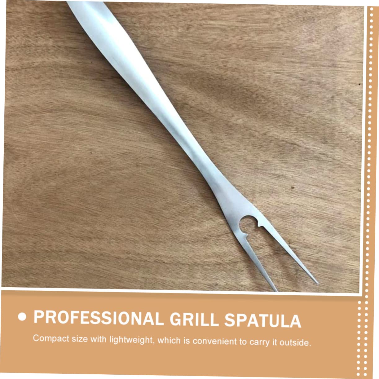 Set Utensili Barbecue Multifunzione in Acciaio Inox | Argento, Leggero e Facile da Trasportare, Forchetta e Pinza per Griglia