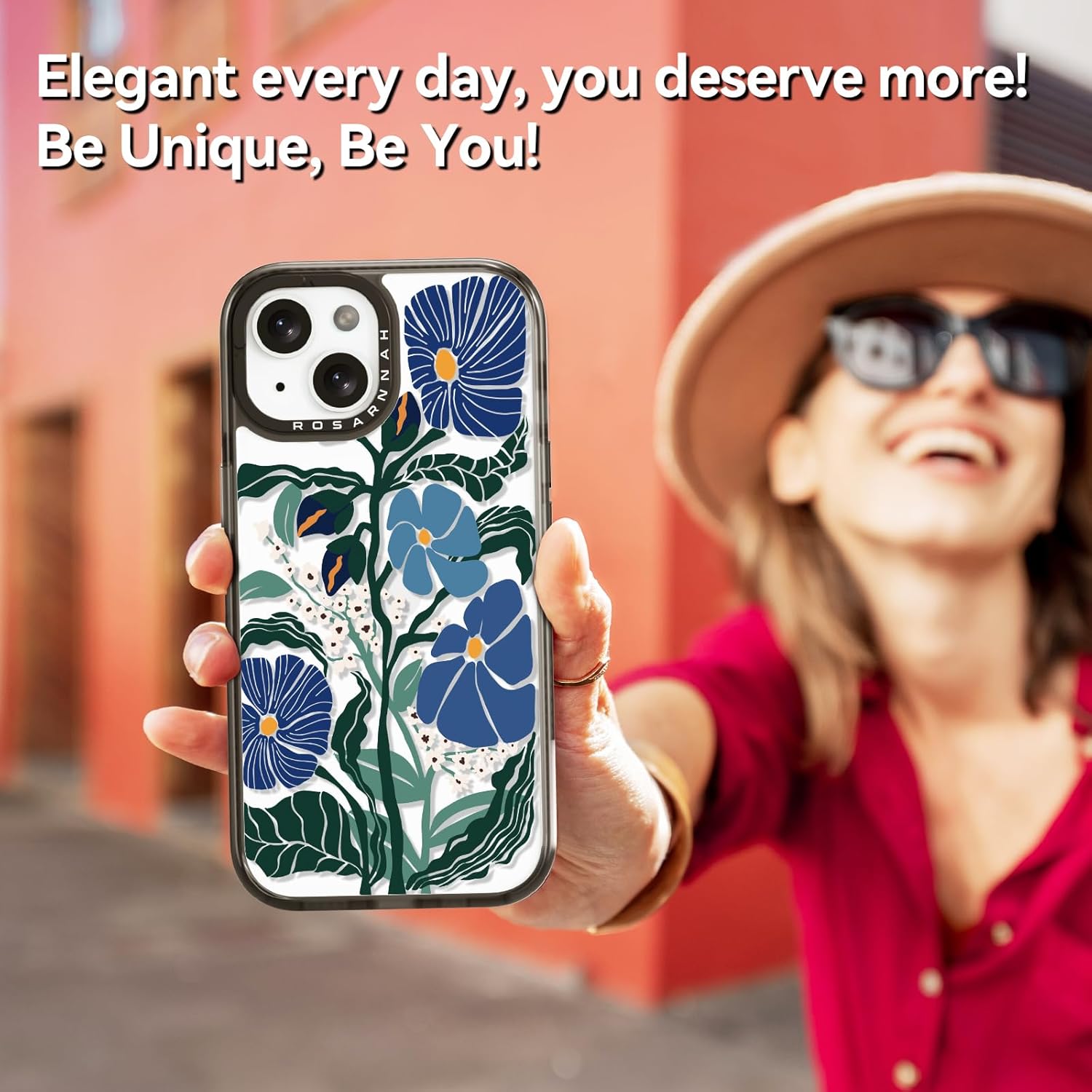 Compatible for iPhone 13 Case Cute Aesthetic - Durable Shockproof 6.6 ft Drop Impact Phone Case Cover with Funny Fashion Passiflora Caerulea Design 6.1" Black - Image 6