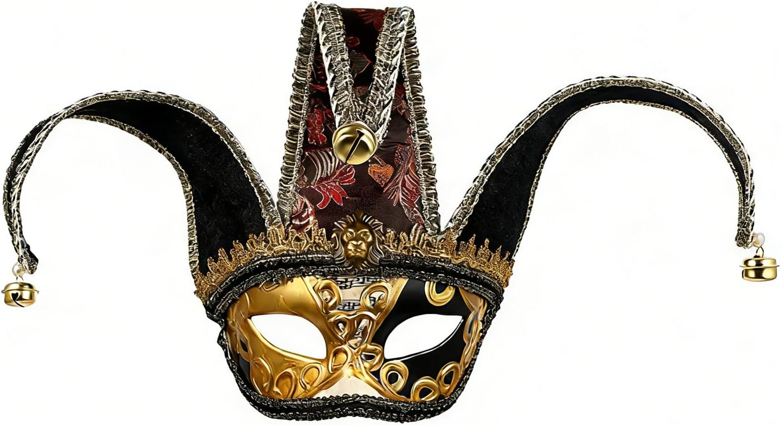 Venetian Jester Mask Masquerade Vintage Half Face Masks for Mardi Gras Halloween Cosplay Musical Party