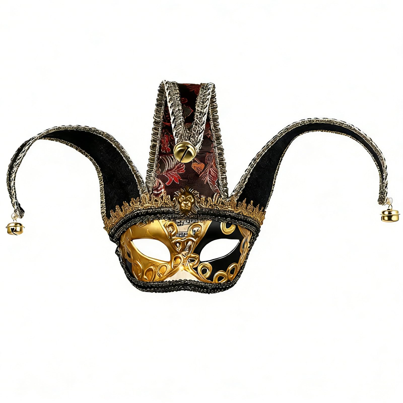 Venetian Jester Mask Masquerade Vintage Half Face Masks for Mardi Gras Halloween Cosplay Musical Party