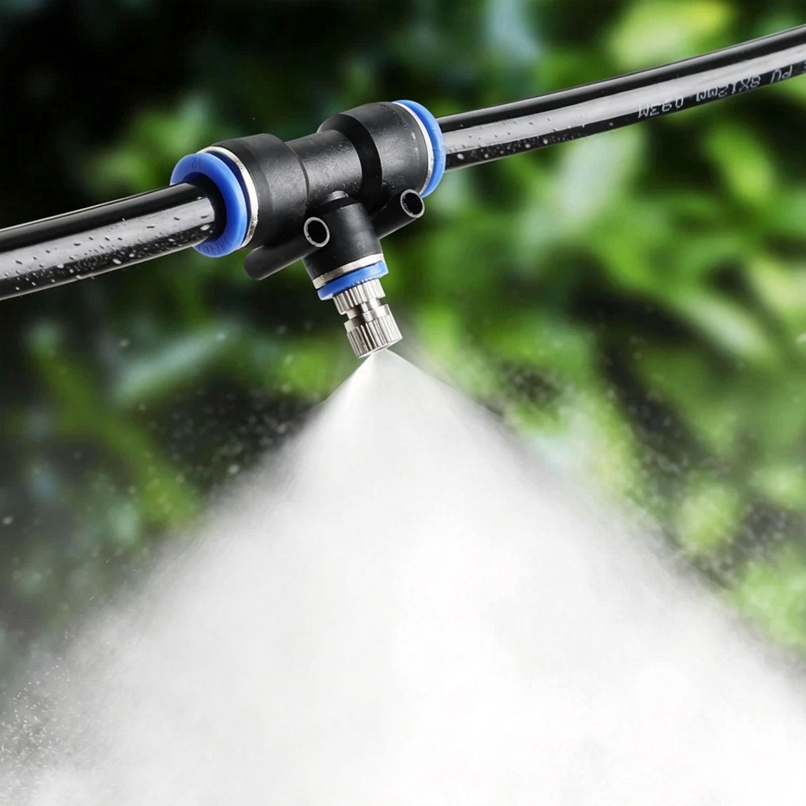 Kit Arrosage Automatique Buse de Brumisation en Métal avec Tuyau Intégré | Système D'irrigation Goutte à Goutte Automatique, Dispositifs D'arrosage Automatique pour Plantes(591ft/180m)