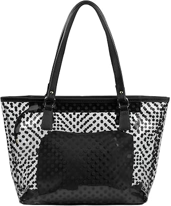 MICOM Cute Neno Candy Color Polka Dot Clear Bags Beach Tote Shoulder Handbag