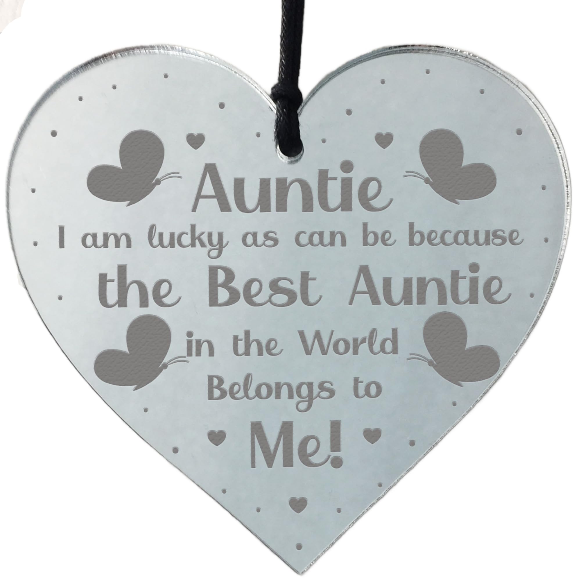 Novelty Auntie Gift For Birthday Christmas Engraved Heart Thank You Gift For Her