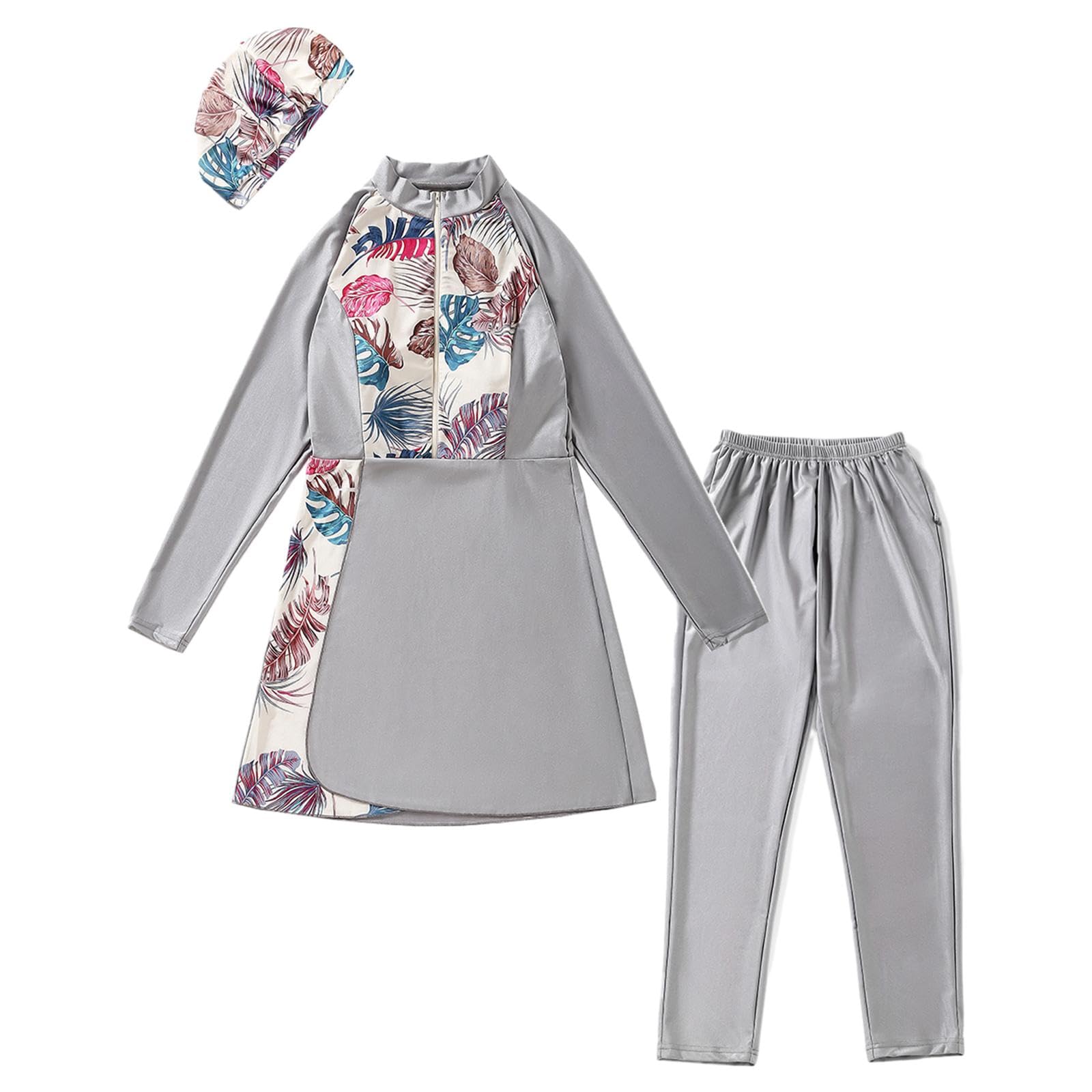 Women Long Sleeve Long Sleeves Swimsuit for Beach Surfing Lady Gift M Gray|Clothing, Shoes & Accessories | Womens Clothing | Swimwear-image-33