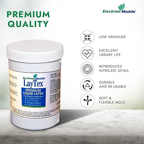 Miniatura 3 de EnvironMolds Caucho para fabricar moldes de látex líquido, 16 oz. - Calidad, flexibles, reproducciones detalladas - Fácil aplicación con cepillo o