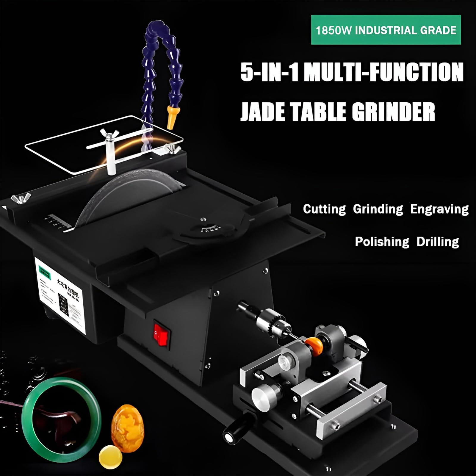 Máquina Multifuncional De Pulido Y Corte De Joyas De 1850w, Afiladora Y Sierra Eléctrica De Mesa Para Talla De Jade, Herramienta Para Piedras Preciosas Jade Set