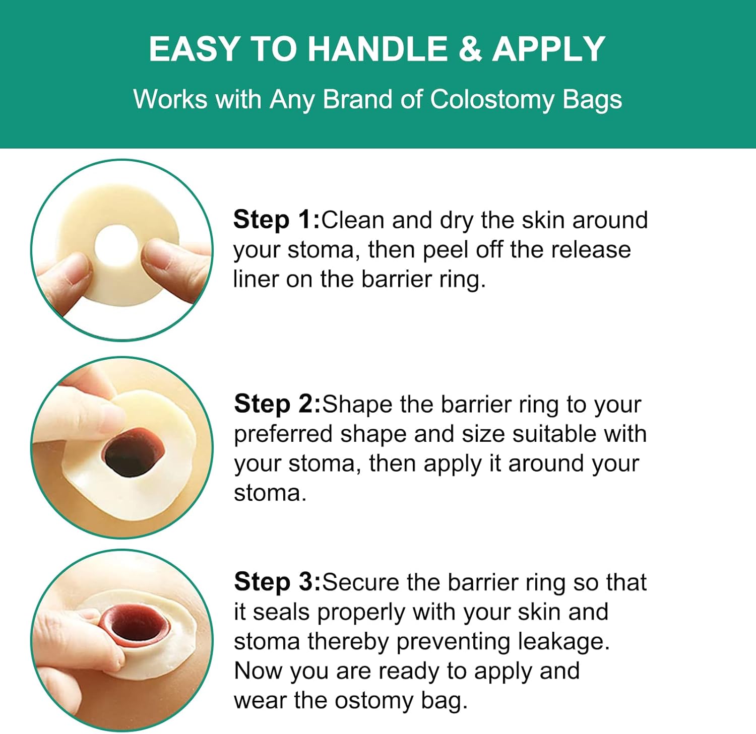SUCONBE Ostomy Medical Supplies Barrier Rings for Ostomy Bags - Outer Diameter: 1.77" (45mm) 4mm Thickness - Box of 10 : Health & Household