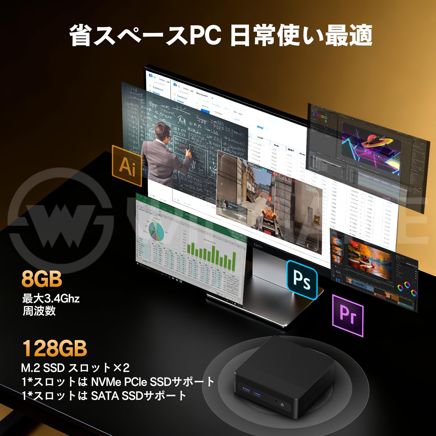 Amazon.co.jp: Wingame ミニPC 第14世代6500Y Office2024搭載 Win11