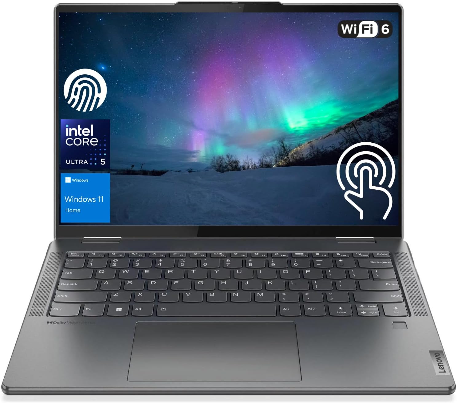 (Upgraded) Yoga 7 14" 2-in-1 Laptop, 14" FHD+ Touchscreen, Intel Ultra 5 125U (Beats i7-1355U), 16GB DDR5 RAM, 512GB SSD, FP Reader, Backlit KB, SD Card Reader, IR Camera, Wi-Fi 6, W11H, Grey