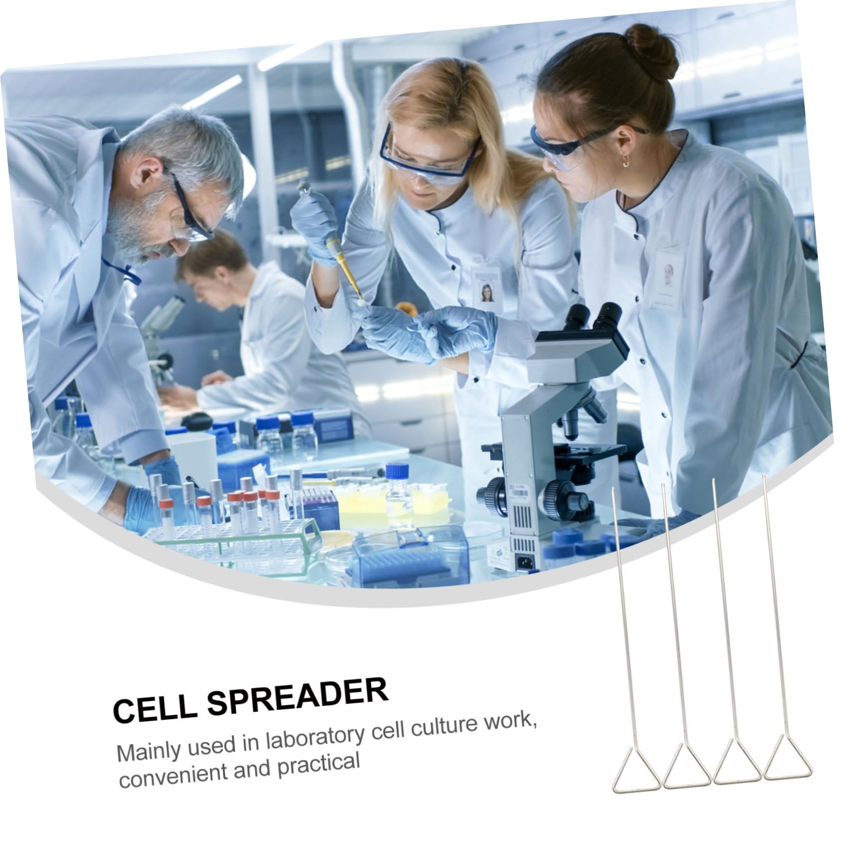 8 Pcs Coating Rod Laboratory Tool Cell Streaking Lab Cell Wide Spreading Needle Laboratory Cell Stainless Steel Cell Wide Spreading Stainless Steel Silver CIYODO