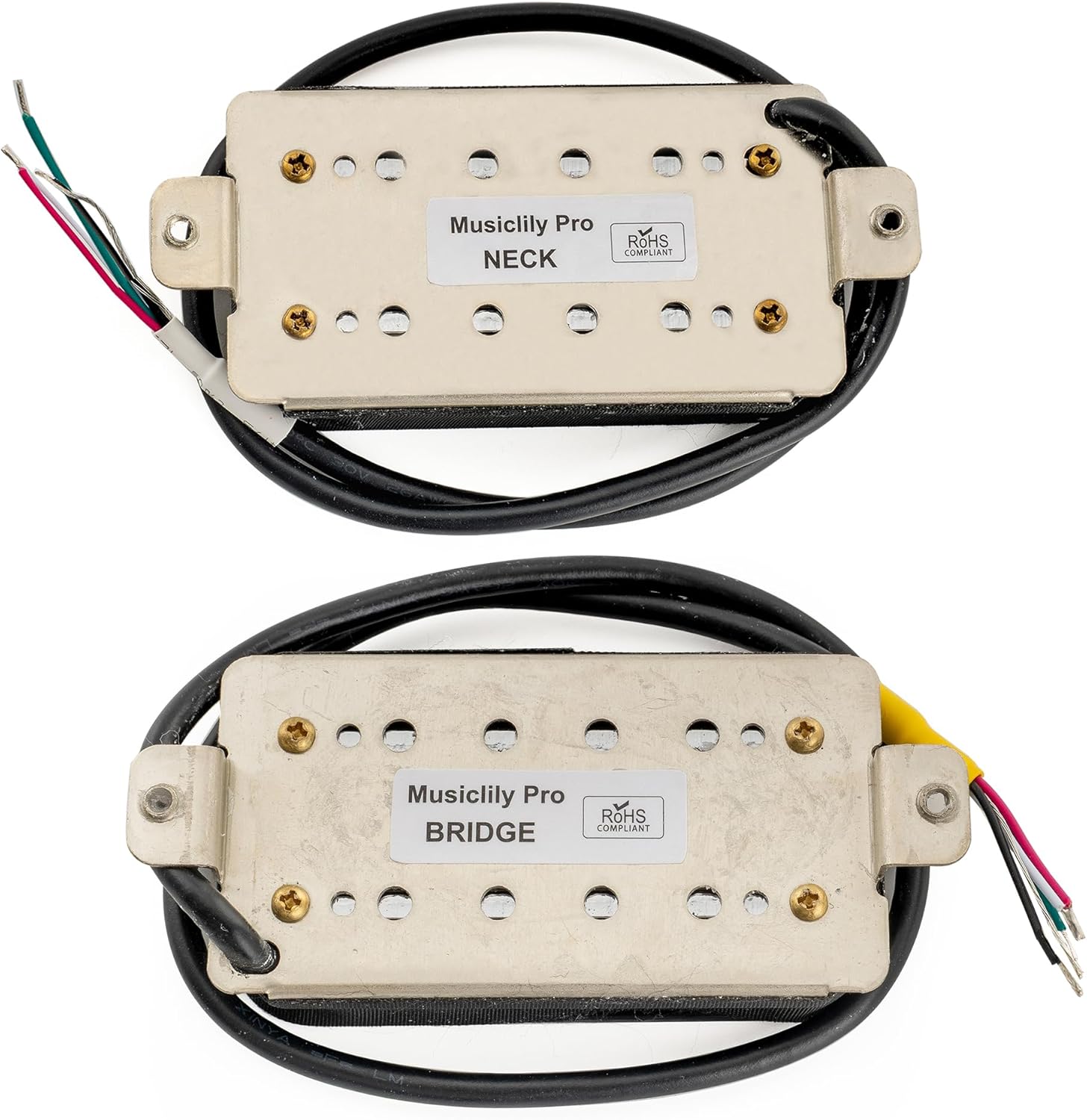 Musiclily Pro HH-DJRC Ceramic Rail Blade Humbucker Neck Bridge Pickups Set 8K/14.5K for Electric Guitar, Black