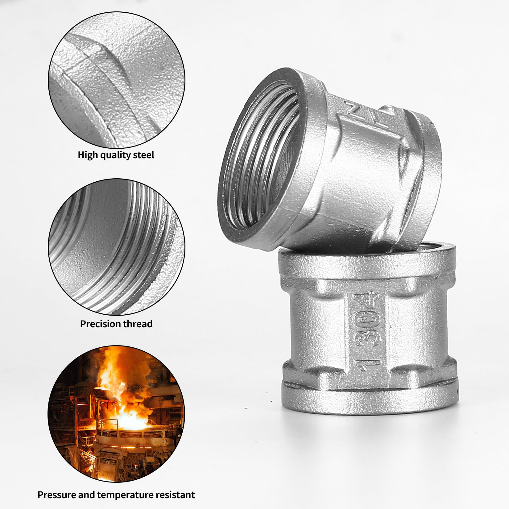 Raccordi Idraulici JIC Svasati A 37&deg; Gomito Maschio A 45&deg; (fusione A Cera Persa)-Il Gomito