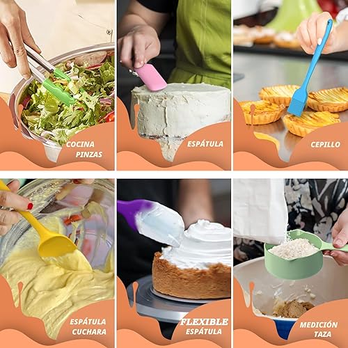 Miniatura 6 de Umite Chef Cuencos para mezclar con tapas herméticas, juego de 26 cuencos de acero inoxidable, 3 accesorios para rallar y parte inferior